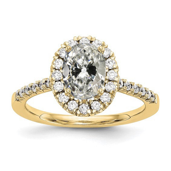 Halo Round & Oval Old Cut Diamond Ring