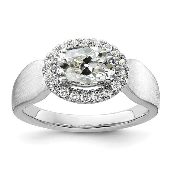 Halo Round & Oval Old Cut Diamond Wedding Ring