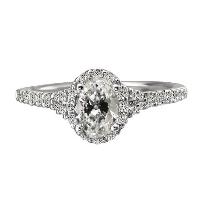 Halo Old Miner European Diamond Ring Ladies Jewelry