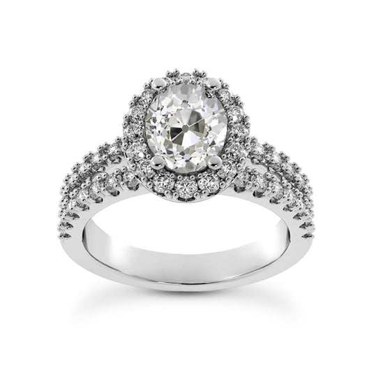 natural round diamond 5ct ring front view