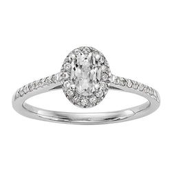 Halo Round & Oval Old Mine Cut Natural Earth Mined Diamond Ring With Accents 3.50 Carats