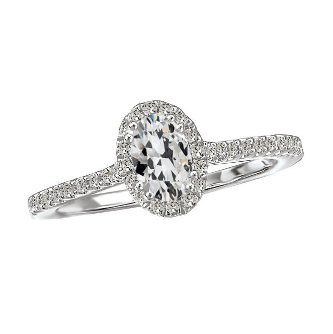 Halo Old Miner Cut Diamond Ring With Accents