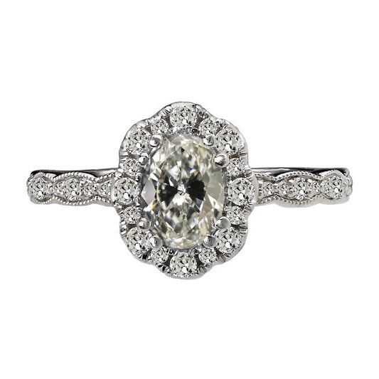 natural round diamond 5ct ring front view