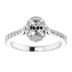 Halo Round & Oval Old Miner Diamond Engagement Ring 5 Carats