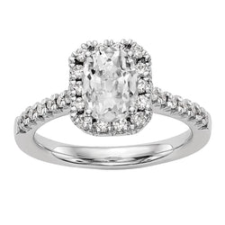 Halo Round & Oval Old Miner Diamond Wedding Ring 5.50 Carats