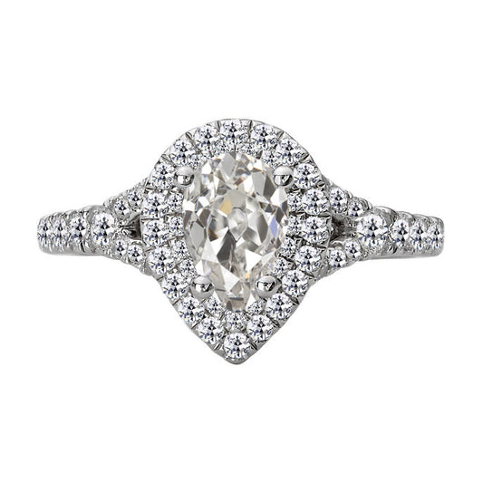 natural round diamond 6ct ring front view