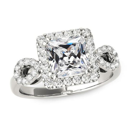 natural round diamond 6.50ct ring front view
