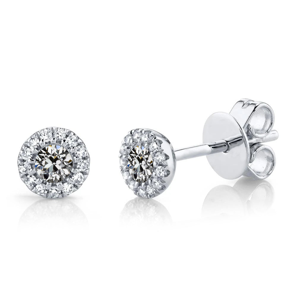 natural round diamond 3.50ct earring front view