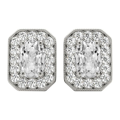 natural round diamond 7.50ct earring front view