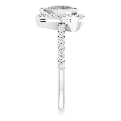 Gold Trillion Natural Earth Mined Diamond Halo Engagement Ring 2.50 Carats Women's Jewelry