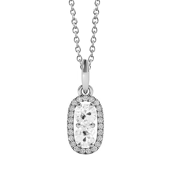 natural round diamond 2ct pendant front view