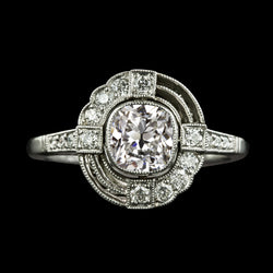 Halo Wedding Ring Cushion Old Mine Cut Natural Earth Mined Diamond Bezel Set 4.75 Carats