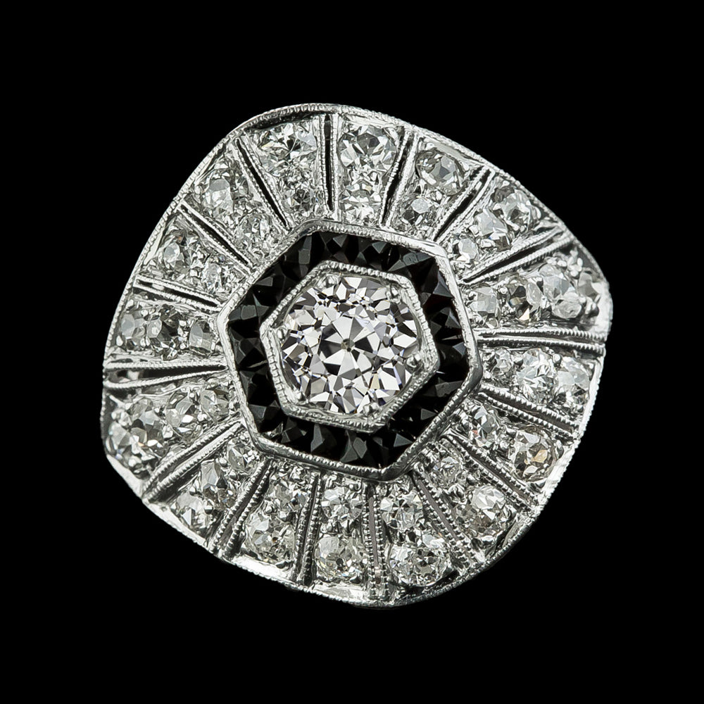 Halo Wedding Ring Old Cut Round Diamond Ring