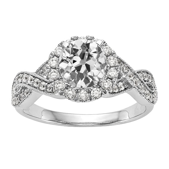 natural round diamond 5ct ring front view