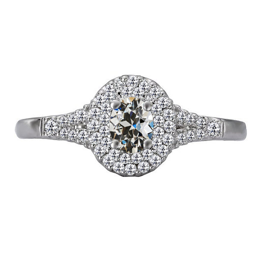 natural round diamond 4ct ring front view