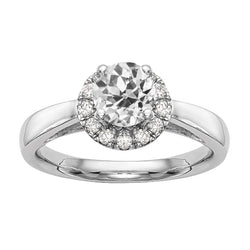 Halo Wedding Ring Round Old Mine Cut Diamond Jewelry 2.75 Carats
