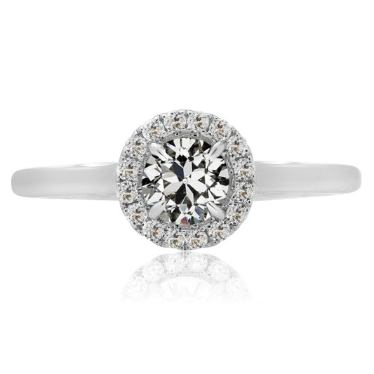 natural round diamond 3.50ct ring front view