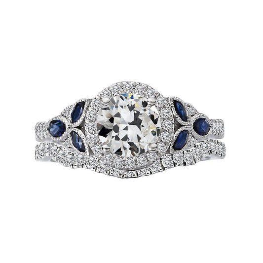 natural round diamond 6ct ring front view