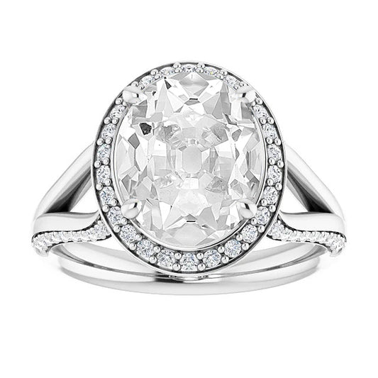 natural round diamond 9.50ct ring front view