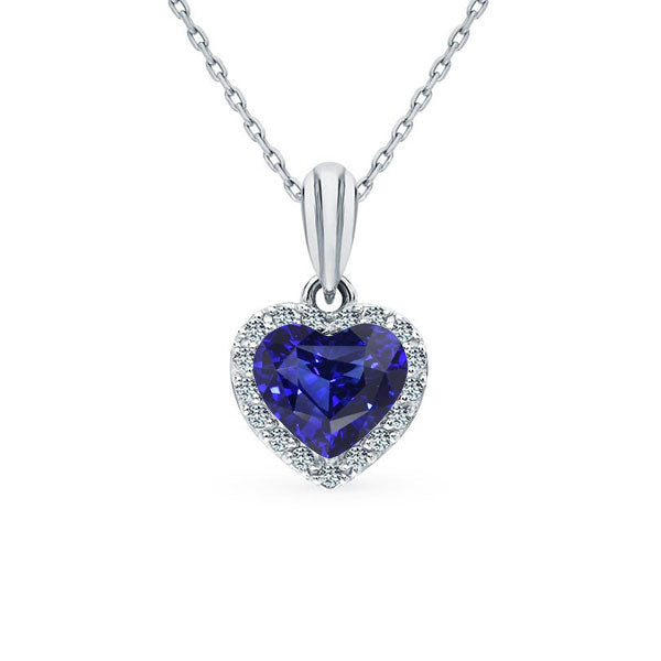 natural round sapphire 1.75ct pendant front view