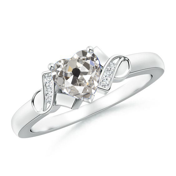 Heart Diamond Anniversary Ring Old Miner Women's Jewelry