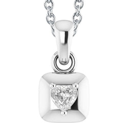 Heart Old Mine Cut 1.50 Carats Genuine Natural Earth Mined Diamond Pendant White Gold 14K