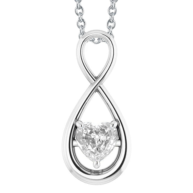 Old Miner Cut Diamond Pendant White Gold