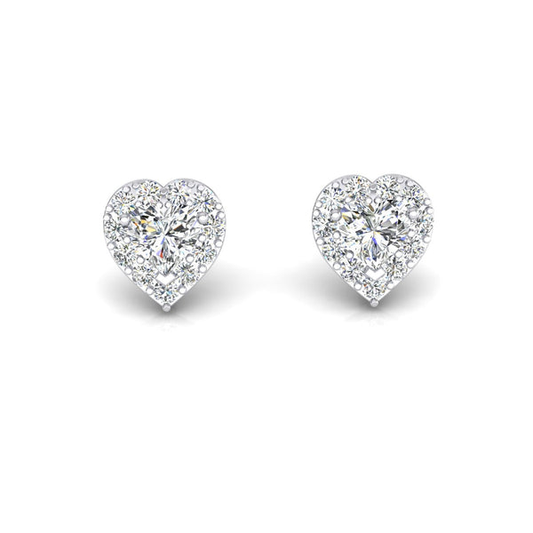 Heart Diamond Halo Studs High Quality Fancy Sparkling Studs Halo Earrings