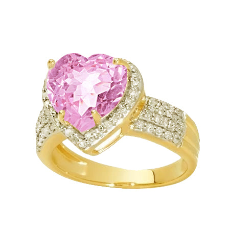 New Amazing Style Heart Shape Kunzite With Round Diamonds