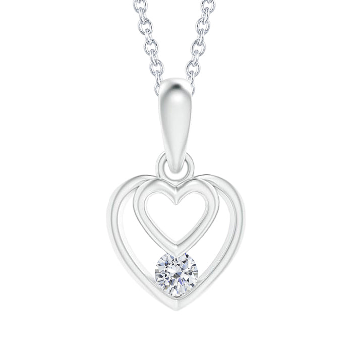 Heart Shape Round Lab Grown Diamond Pendant Necklace 1 Carat Women Jewelry