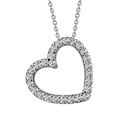 Heart Shaped Pendant Necklace 5.20 Ct Round Cut Natural Earth Mined Diamonds White Gold