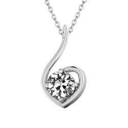 1 Carat Heart Shaped Pendant Old Miner Genuine Natural Real Diamond ( Not Lab Grown )