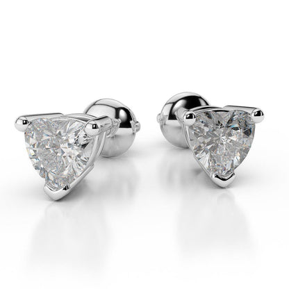natural heart diamond 3.00ct earring front view