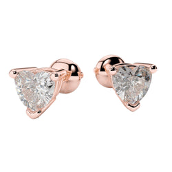 Heart Shape 4.00 Carats Lab Grown Diamonds Lady Studs Earrings Rg 14K