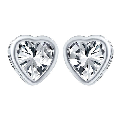 Heart Shape GIA Certified Lab Grown Diamond Studs Bezel Ladies Earrings 4 Carats
