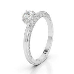 1.50 Ct Hidden Halo Diamond Engagement Ring Accented White Gold 14K