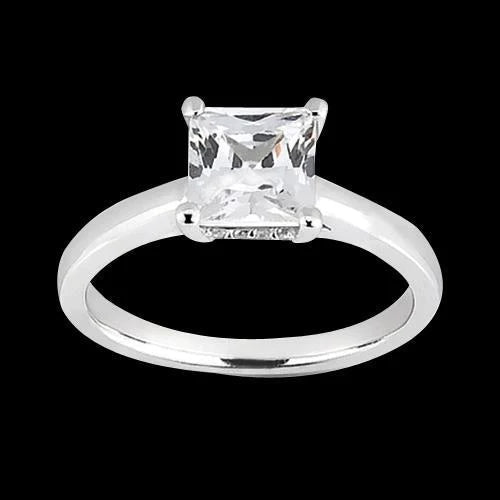 Hidden Halo Princess Cut Diamond Engagement Ring