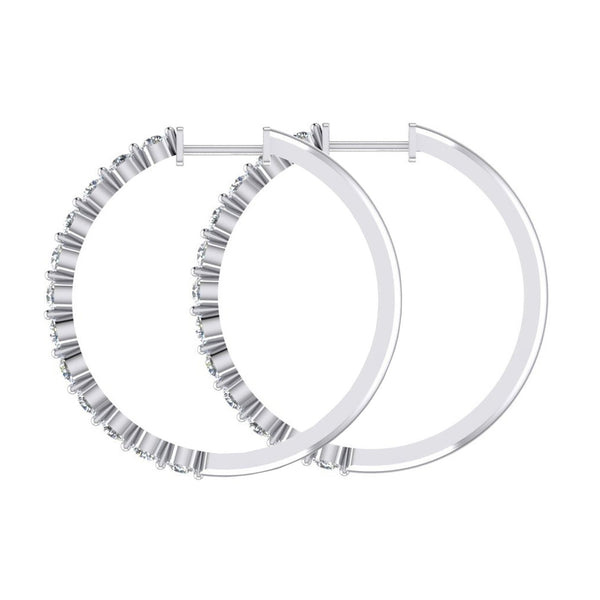 Products Ladies Floating Round Diamond Hoop Earrings 3.60 