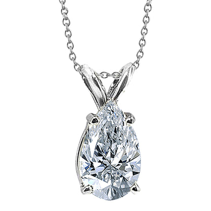 Huge Pear Lab Grown Diamond 4 Carat Pendant Jewelry Gold Necklace