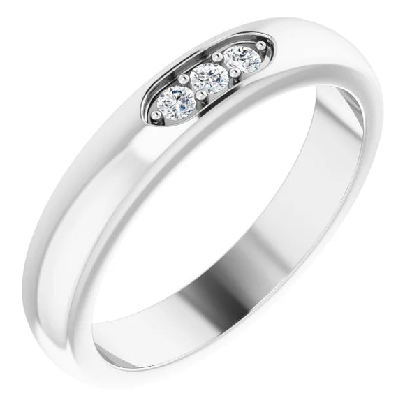 Mens Ring Three-Stone Diamond Men'S Ring 0.50 Carats White Gold Jewelry New