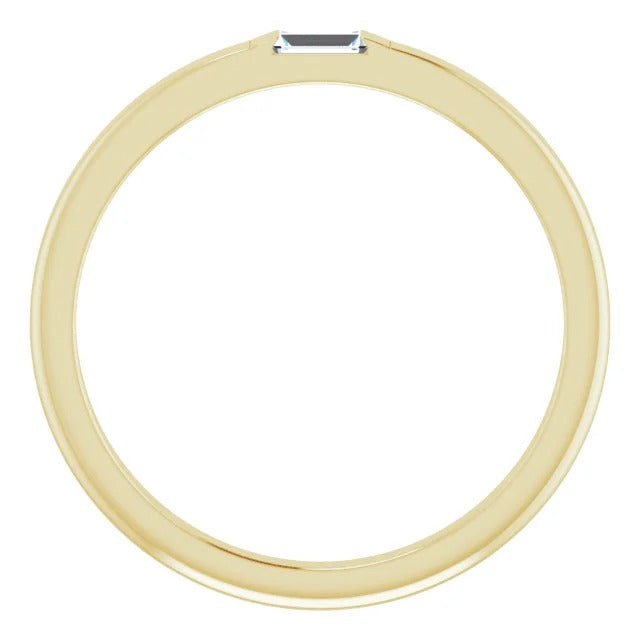 Mens Ring Diamond Solitaire Wedding Band 0.40 Carats Yellow Gold 14K Men'S Ring