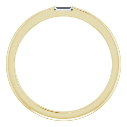 Mens Ring Diamond Solitaire Wedding Band 0.40 Carats Yellow Gold 14K Men'S Ring