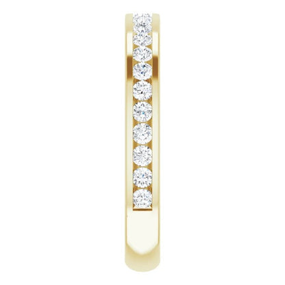 Half Eternity Band Diamond Wedding Band 0.60 Carats Bar Setting Yellow Gold Jewelry New