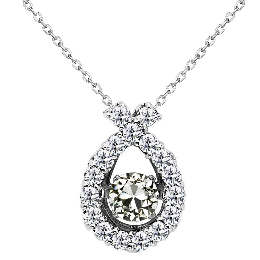 natural round diamond 4.50ct pendant front view