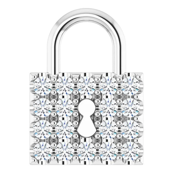 Pendant Diamond Lock Pendant 0.90 Carats F Vs1 Jewelry