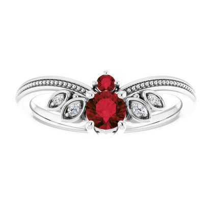 Diamond Ring Antique Style  Brilliant Sparkling Milgrain Jewelry Gemstone Gemstone Ring