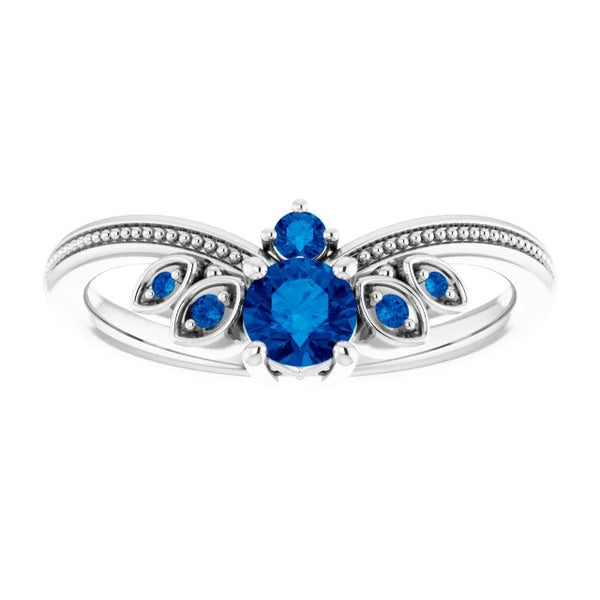 Blue Sapphire Stone  New  Anniversary Ring White Gold Gemstone Ring Gemstone Ring
