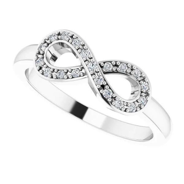 Band 1 Carat Infinity Diamond Ring White Gold 14K Vs1 F