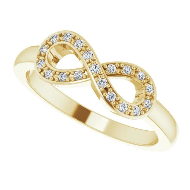Band 1 Carat Infinity Diamond Promise Ring Yellow Gold 14K Vs1 F
