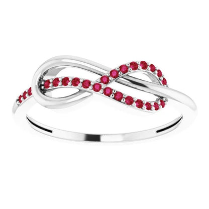 New Fancy Stylish Wedding Infinity Band Round Rubies   Band